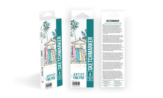 Набор капиллярных ручек Sketchmarker Artist fine pen Light Colors 6цв Набор капиллярных ручек Sketchmarker Artist fine pen Light Colors 6цв